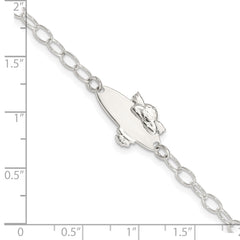 Sterling Silver Polished Angel Baby Engraveable ID Bracelet
