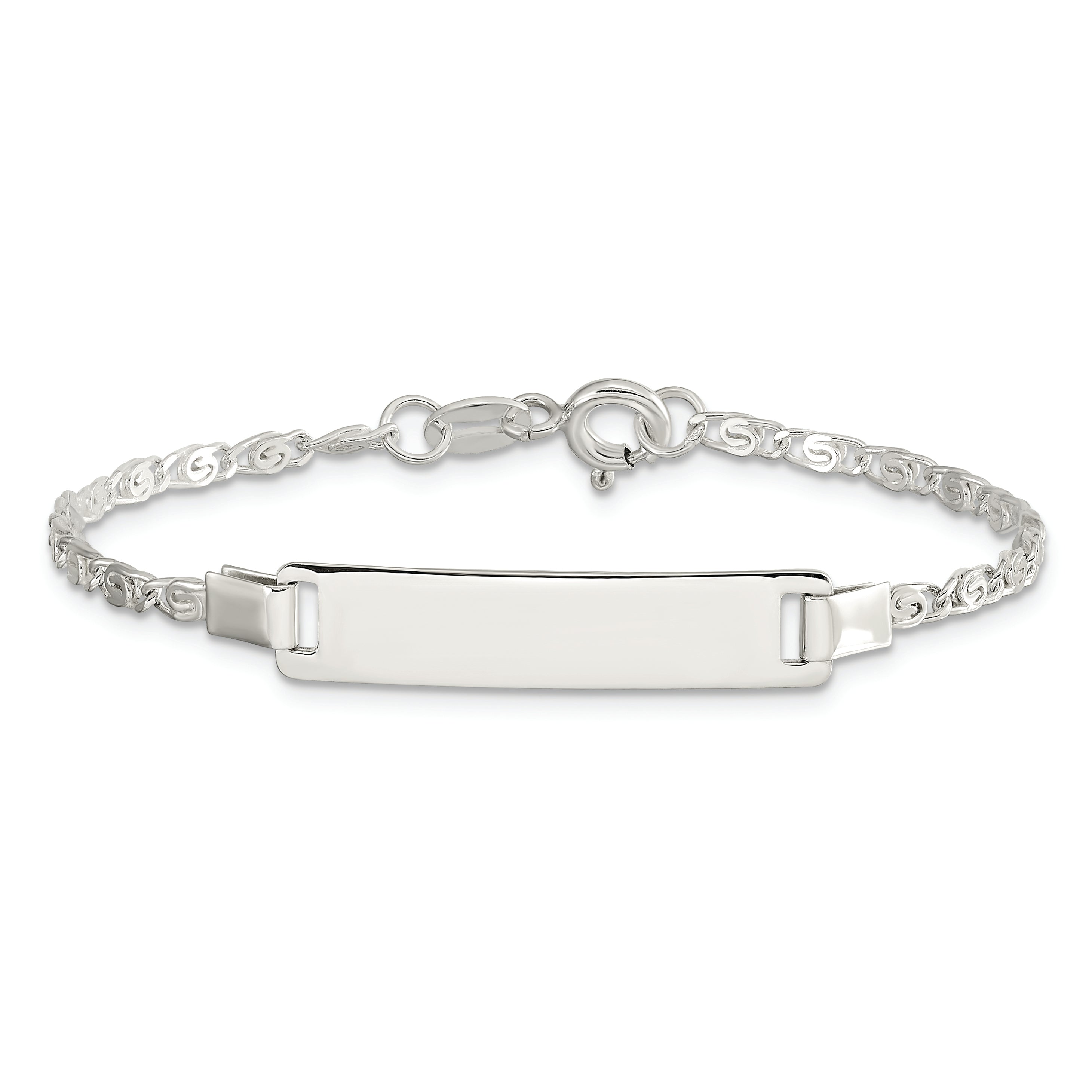 Sterling Silver Polished Engraveable Children's ID Bracelet Main image