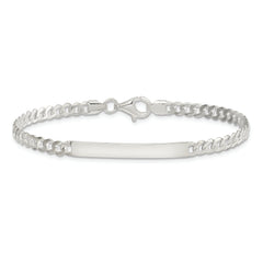 Sterling Silver Curb Link ID Bracelet