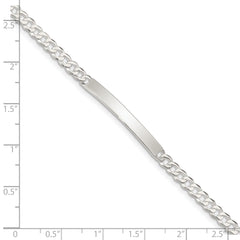 Sterling Silver Curb Link ID Bracelet