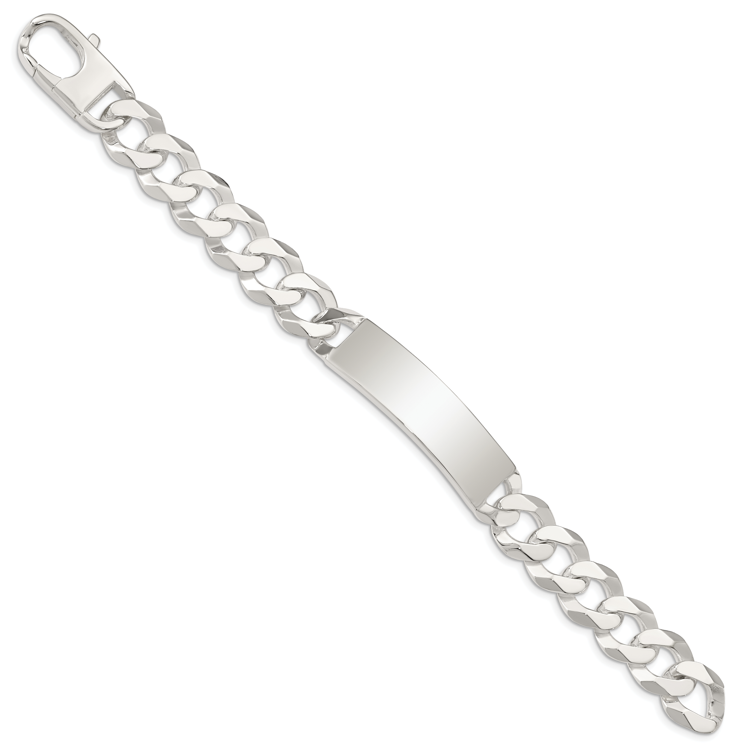 Sterling Silver Curb Link ID Bracelet Secondary image