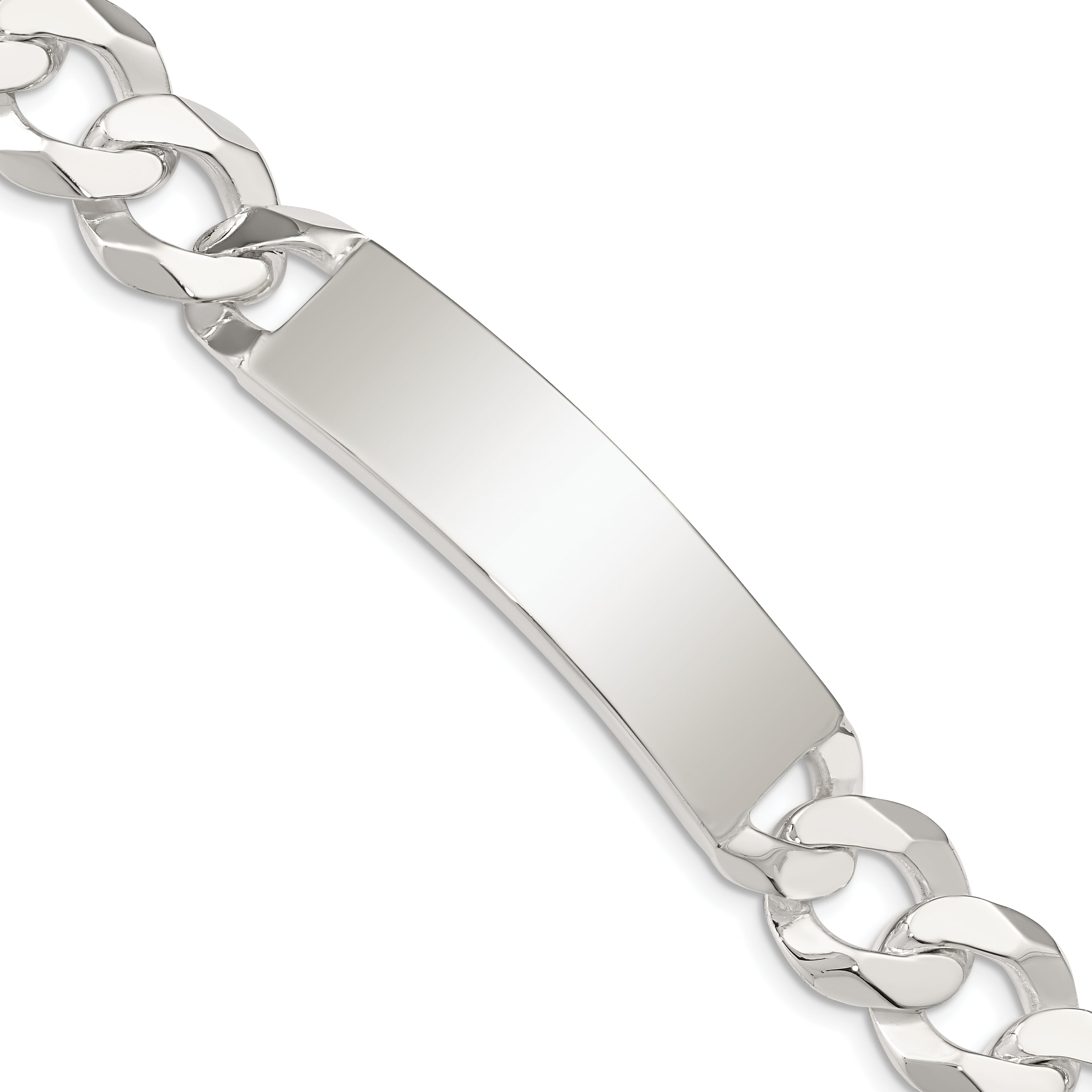 Sterling Silver Curb Link ID Bracelet Main image