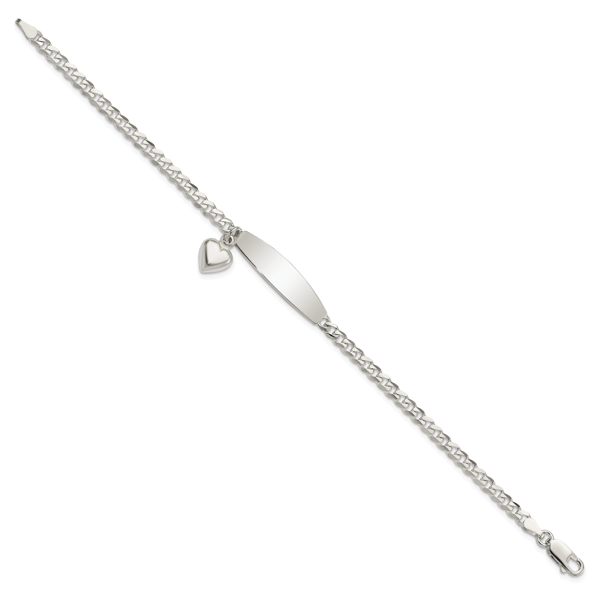 Women's Sterling Silver Curb ID Bracelet 3.5mm Secondary image