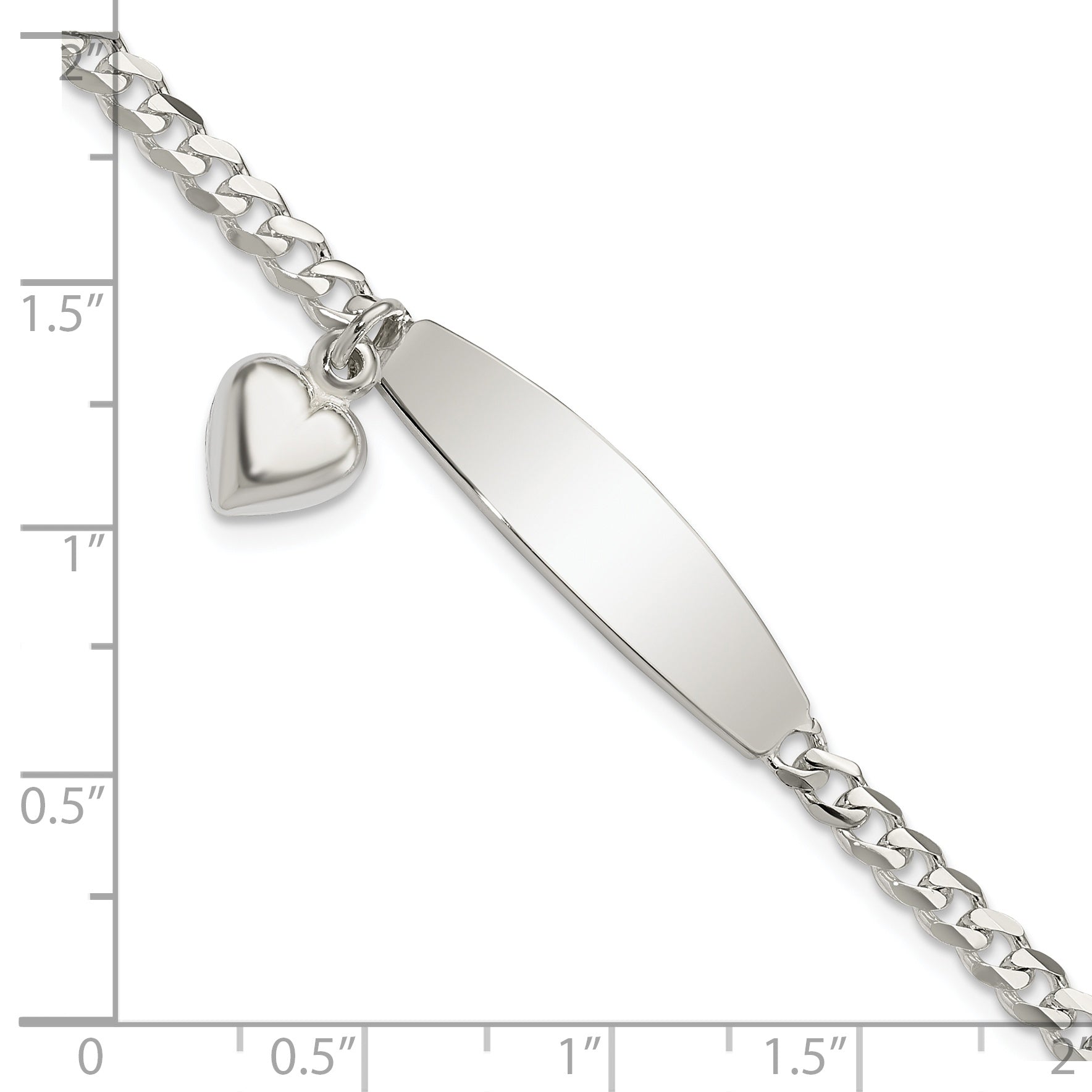 Women's Sterling Silver Curb ID Bracelet 3.5mm