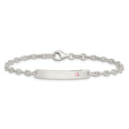 Pink Cubic Zirconia ID Bracelet in Sterling Silver, 5mm, 7.5 Inch - Sophia Jewelers