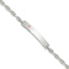 Sterling Silver Polished ID with Pink CZ Bracelet
