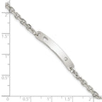 Sterling Silver Polished ID With CZ Heart Bracelet