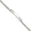 Sterling Silver Polished ID With CZ Heart Bracelet