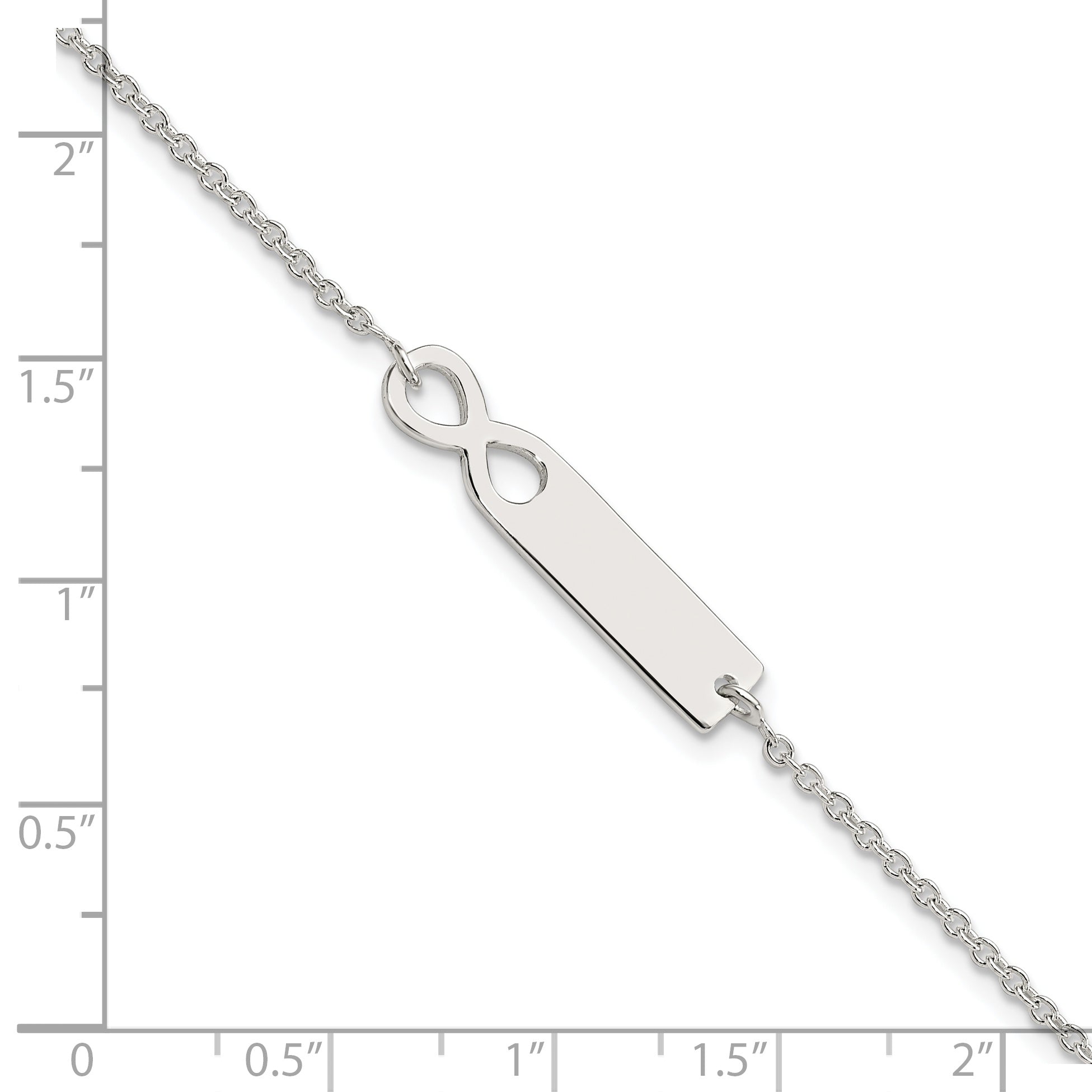 Sterling Silver Polished Infinity ID 7in Bracelet Secondary image