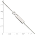 Sterling Silver Polished Infinity ID 7in Bracelet