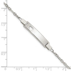 Heart Plate ID Bracelet in Sterling Silver, 6x27mm Engravable, 5.5 Inch - Sophia Jewelers