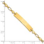 Sterling Silver Flash Gold-plated Engravable Heart Link 30x5.5mm Plate 6.5 inch ID Bracelet
