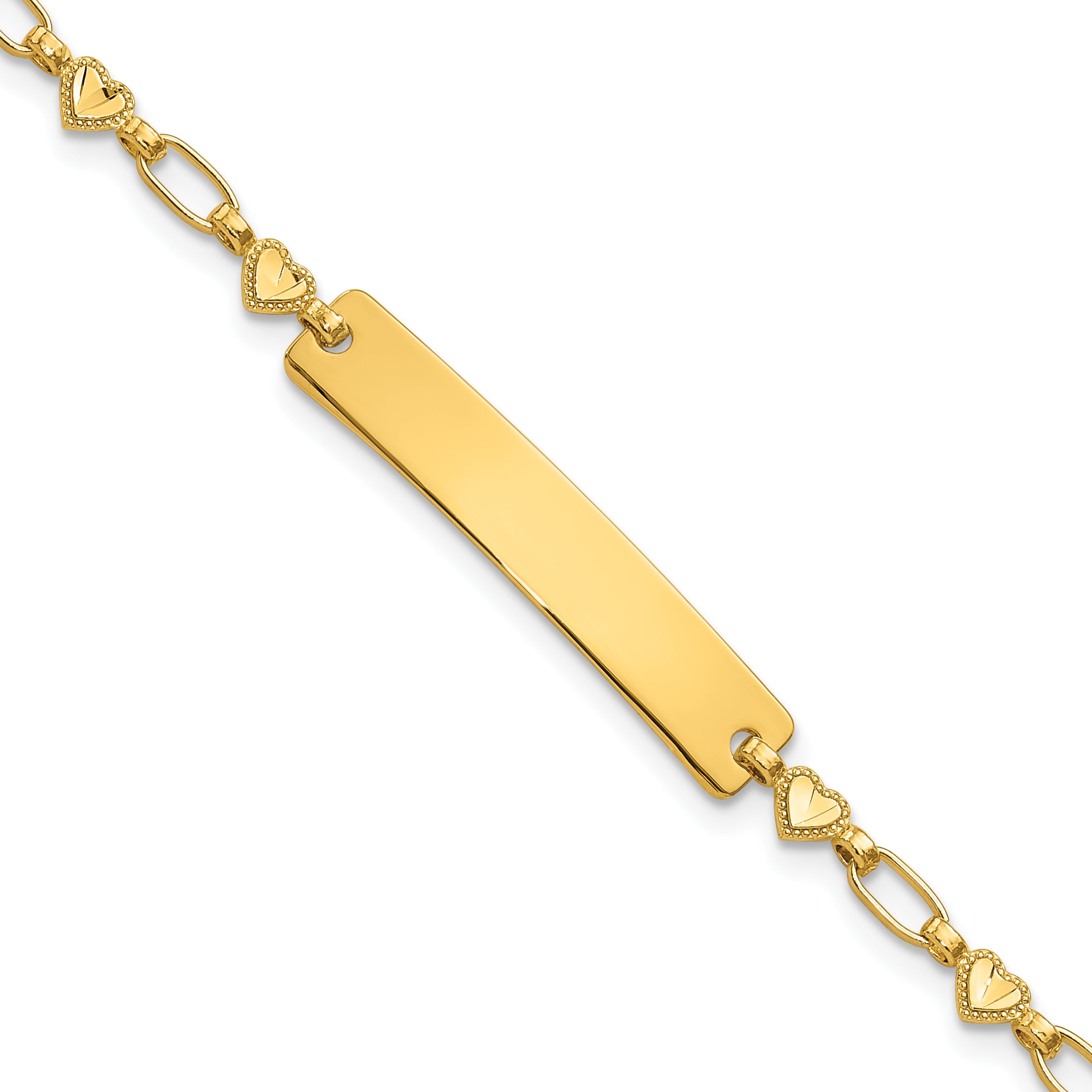 Sterling Silver Gold-tone 7.5 inch Hearts ID Bracelet Main image