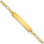 Sterling Silver Gold-tone 7.5 inch Hearts ID Bracelet