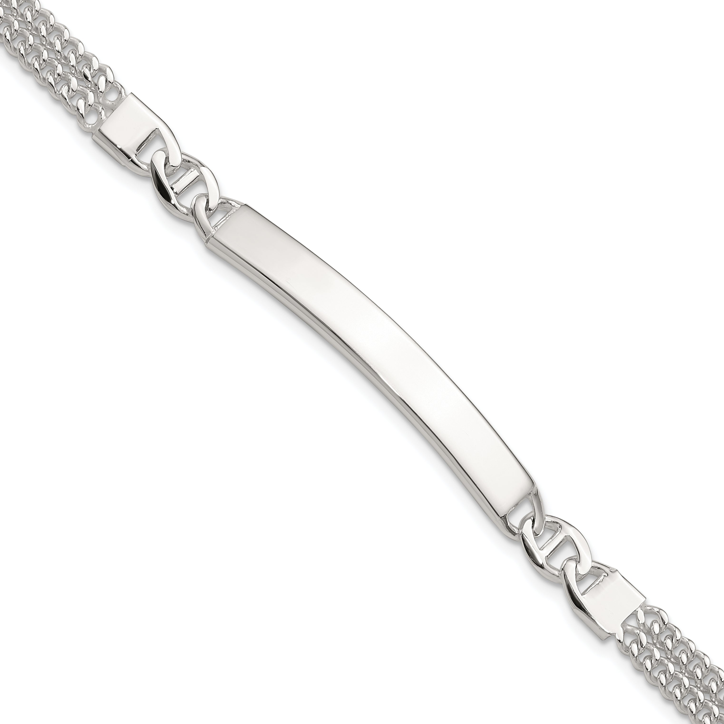 Sterling Silver Double Strand Curb Link 8in ID Bracelet Main image
