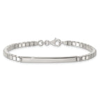 Sterling Silver Polished 3.7mm Box Chain 8 Inch ID Bar Mens Bracelet