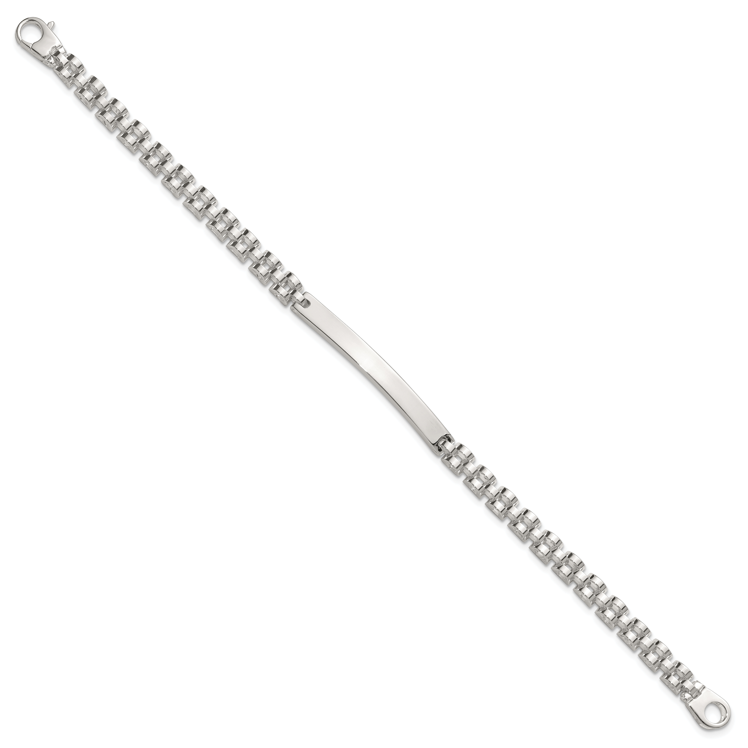 Sterling Silver Polished 4.7mm Fancy Link 8 inch Mens ID Bracelet Secondary image