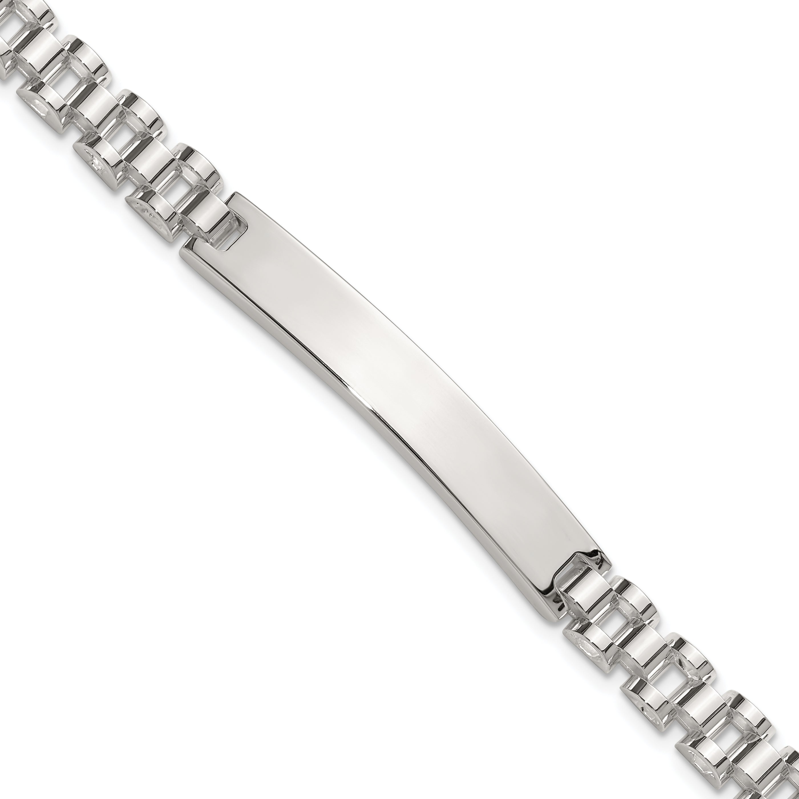 Sterling Silver Polished 6.6mm Fancy Link 8 inch Mens ID Bracelet Main image