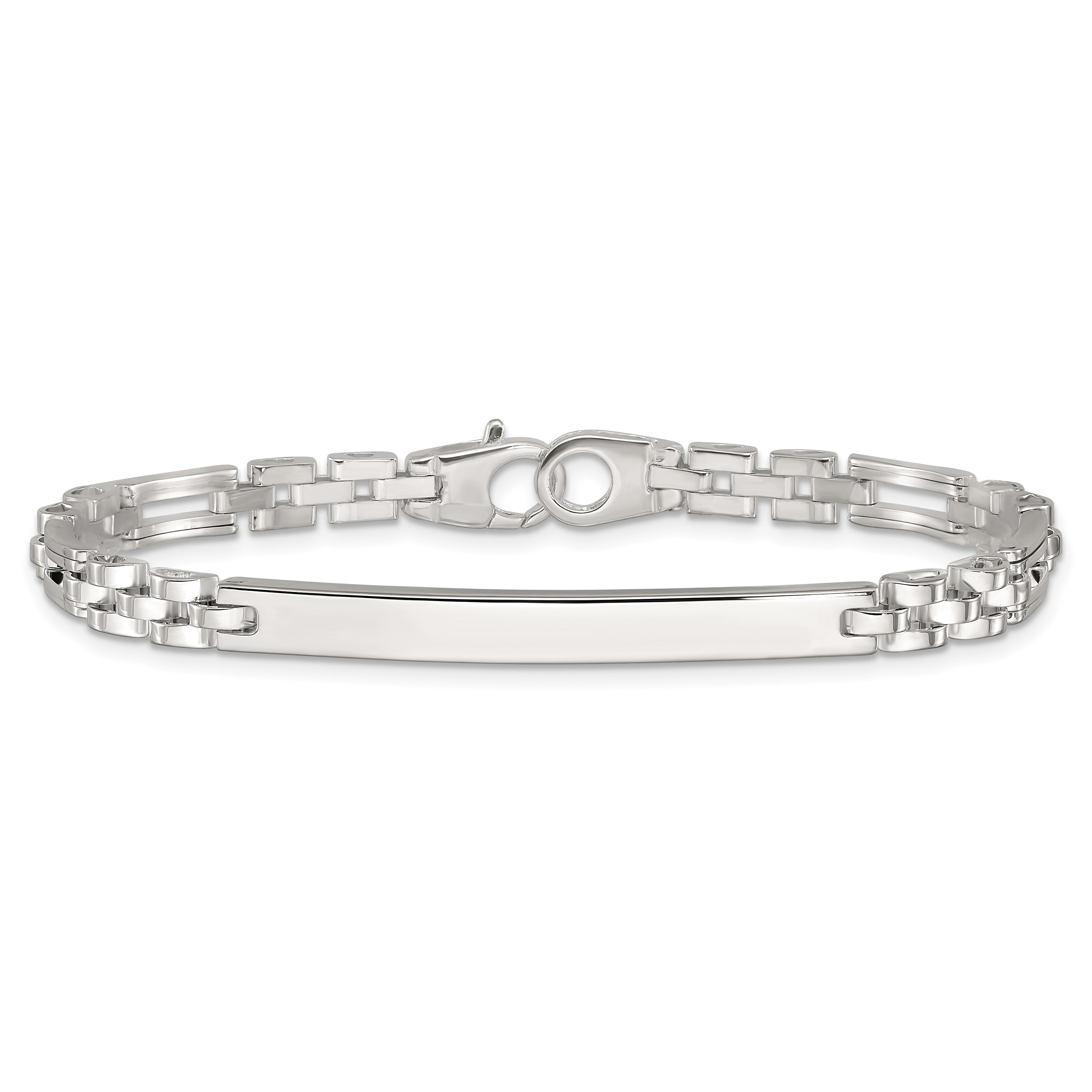 Sterling Silver Polished 4.7mm Fancy Link 7.5 inch ID Bracelet