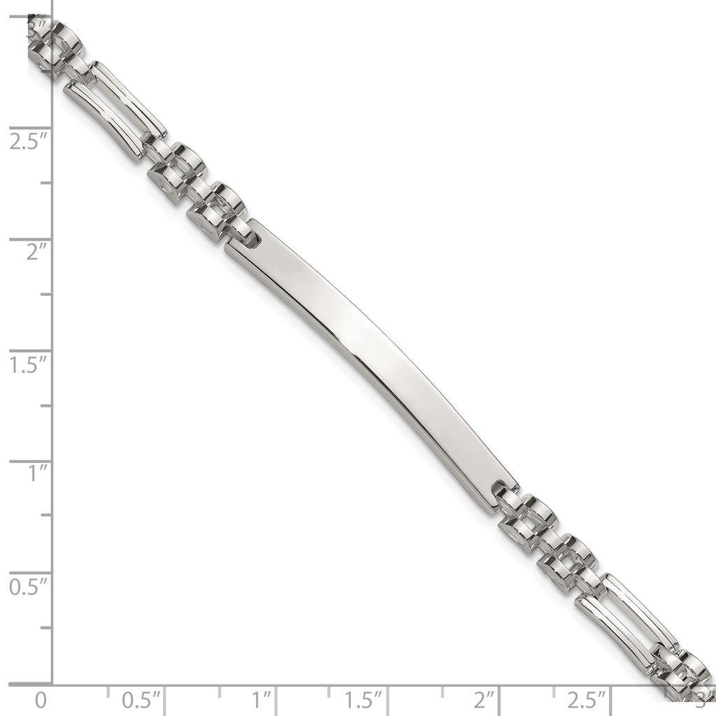 Sterling Silver Polished 4.7mm Fancy Link 7.5 inch ID Bracelet