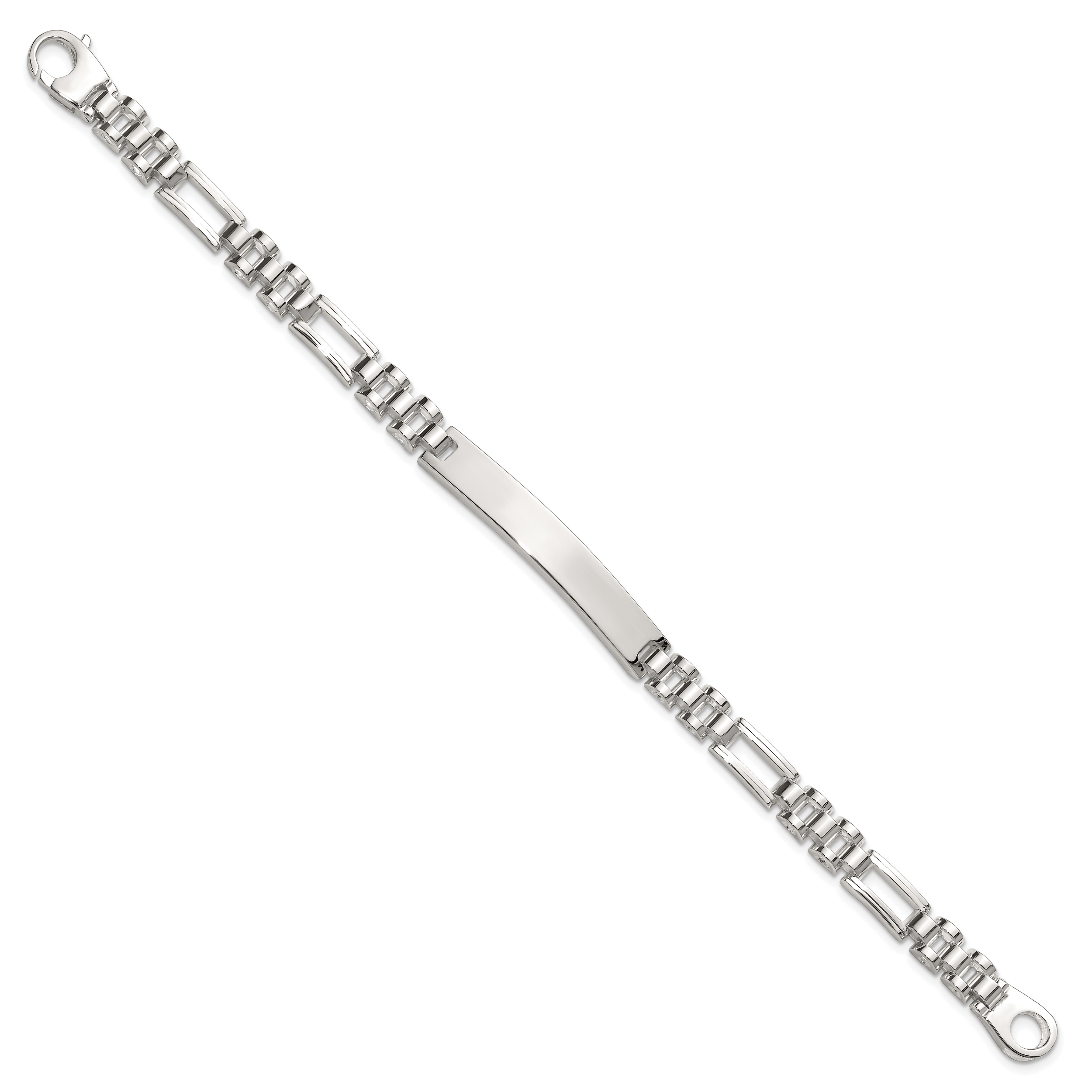 Sterling Silver Polished 6.5mm Fancy Link 7.75 inch ID Bracelet