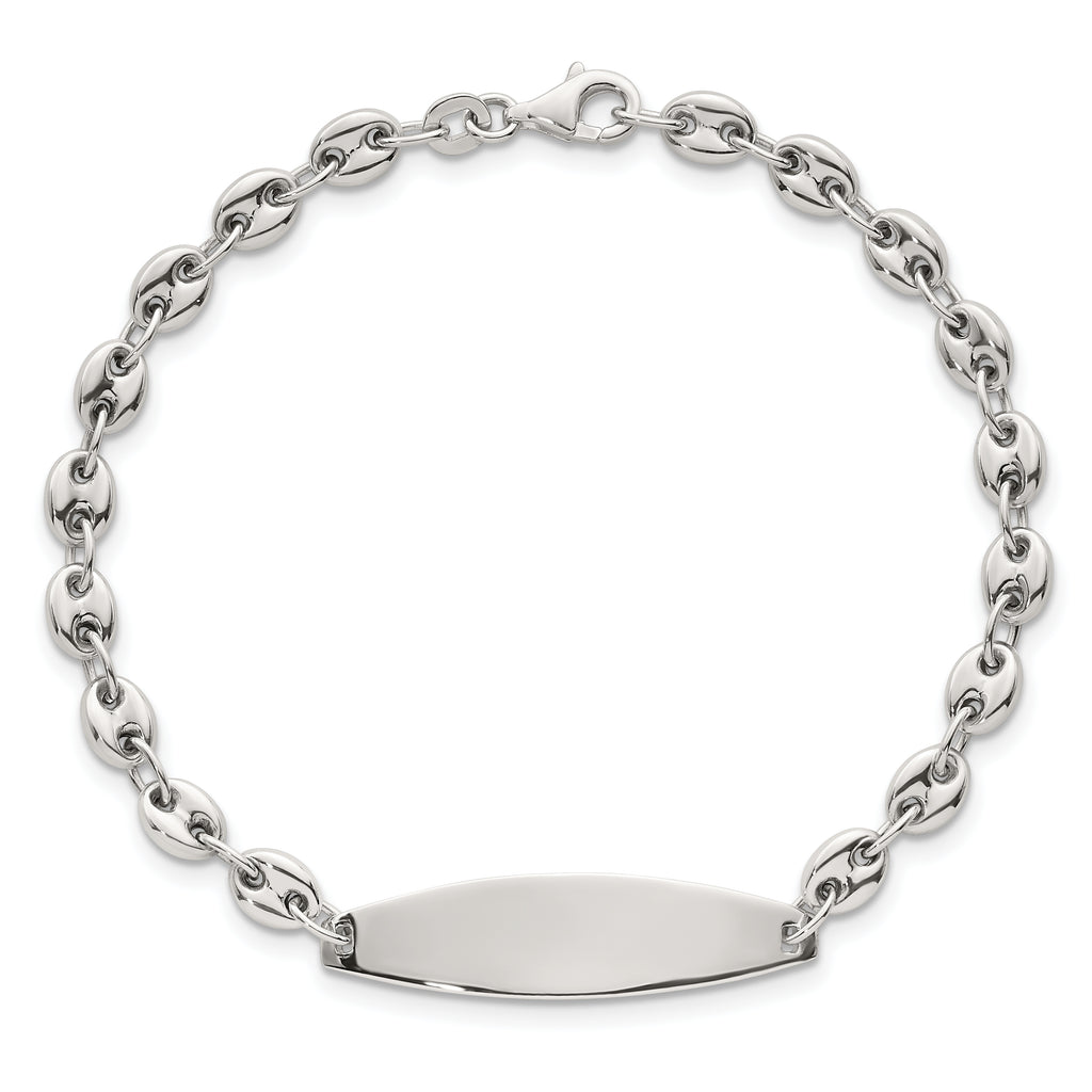 Sterling Silver Polished 5.0mm Mariner/Anchor Link 7.5 Inch ID Bracelet
