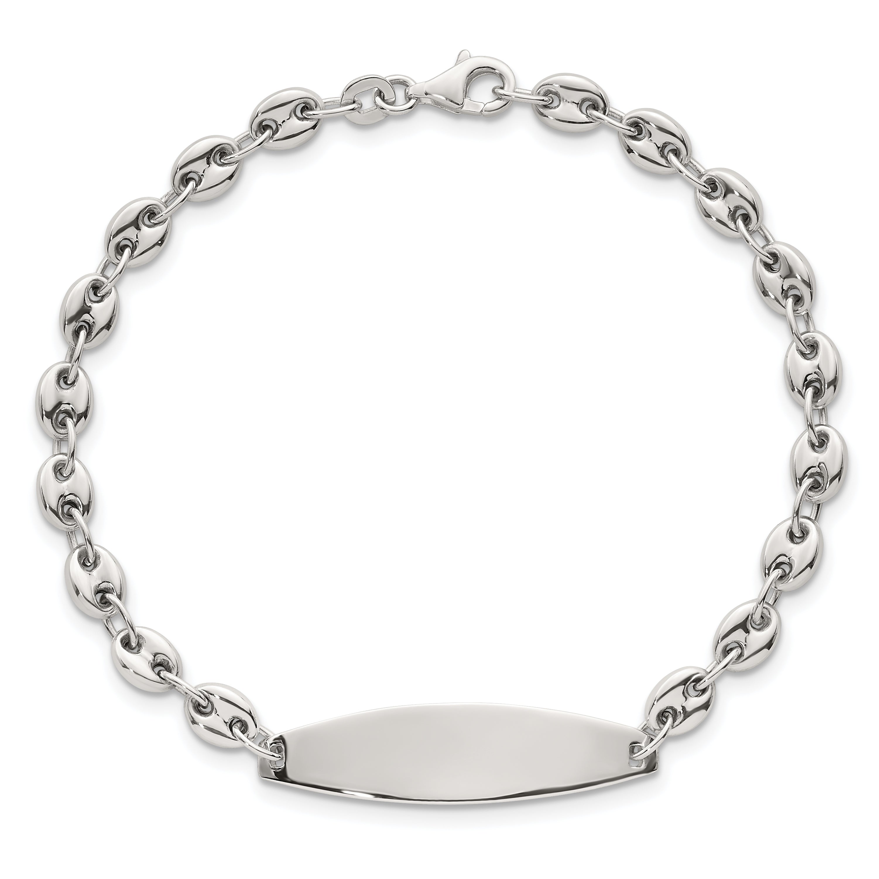 Sterling Silver Polished 5.0mm Mariner/Anchor Link 7.5 Inch ID Bracelet
