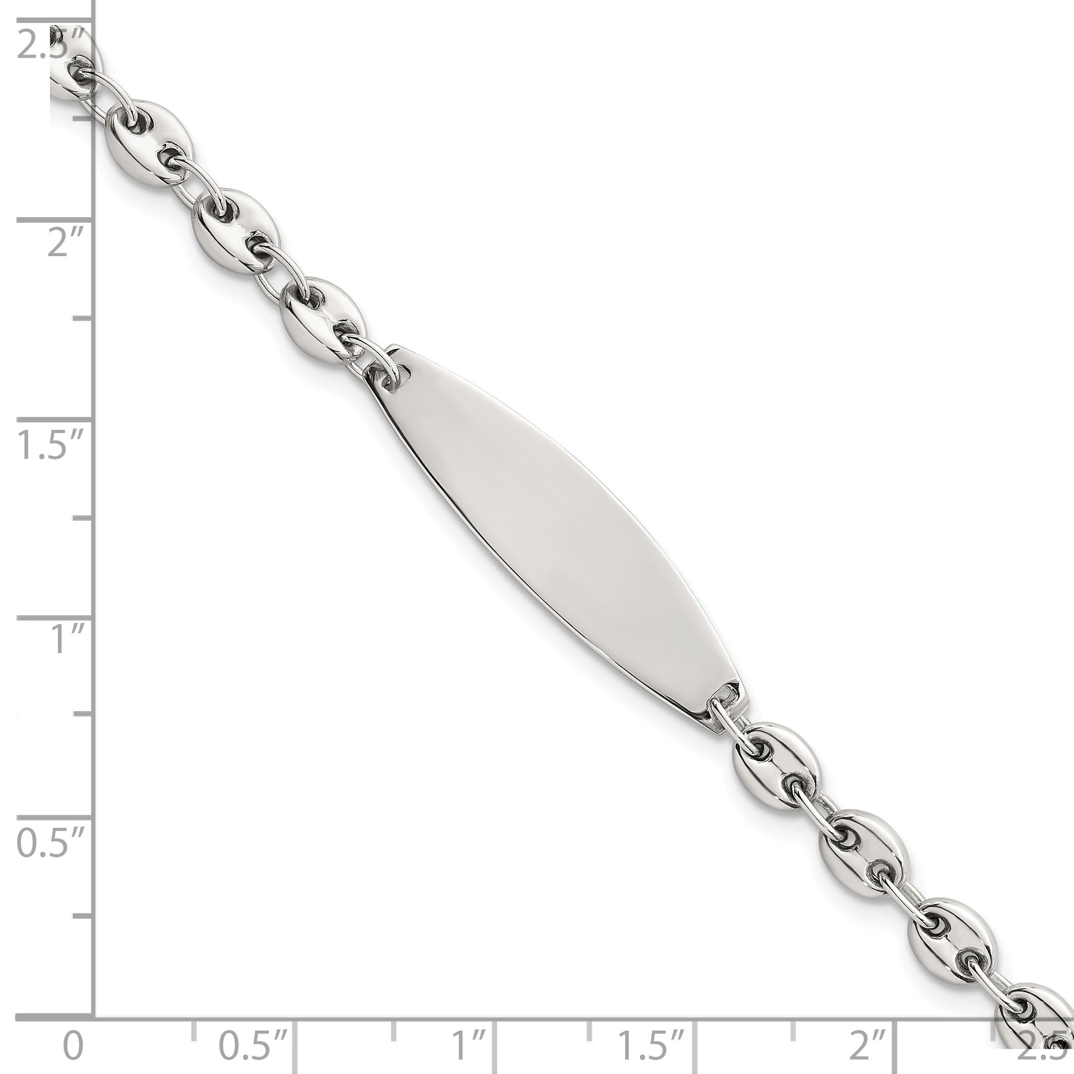 Sterling Silver Polished 5.0mm Mariner/Anchor Link 7.5 Inch ID Bracelet