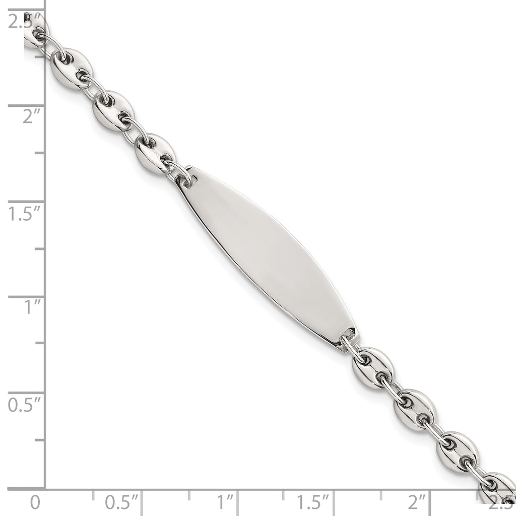 Sterling Silver Polished 5.0mm Mariner/Anchor Link 7.5 Inch ID Bracelet
