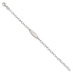 ID Bracelet in Sterling Silver, 3mm Diamond-Cut, 5 Inch - Sophia Jewelers
