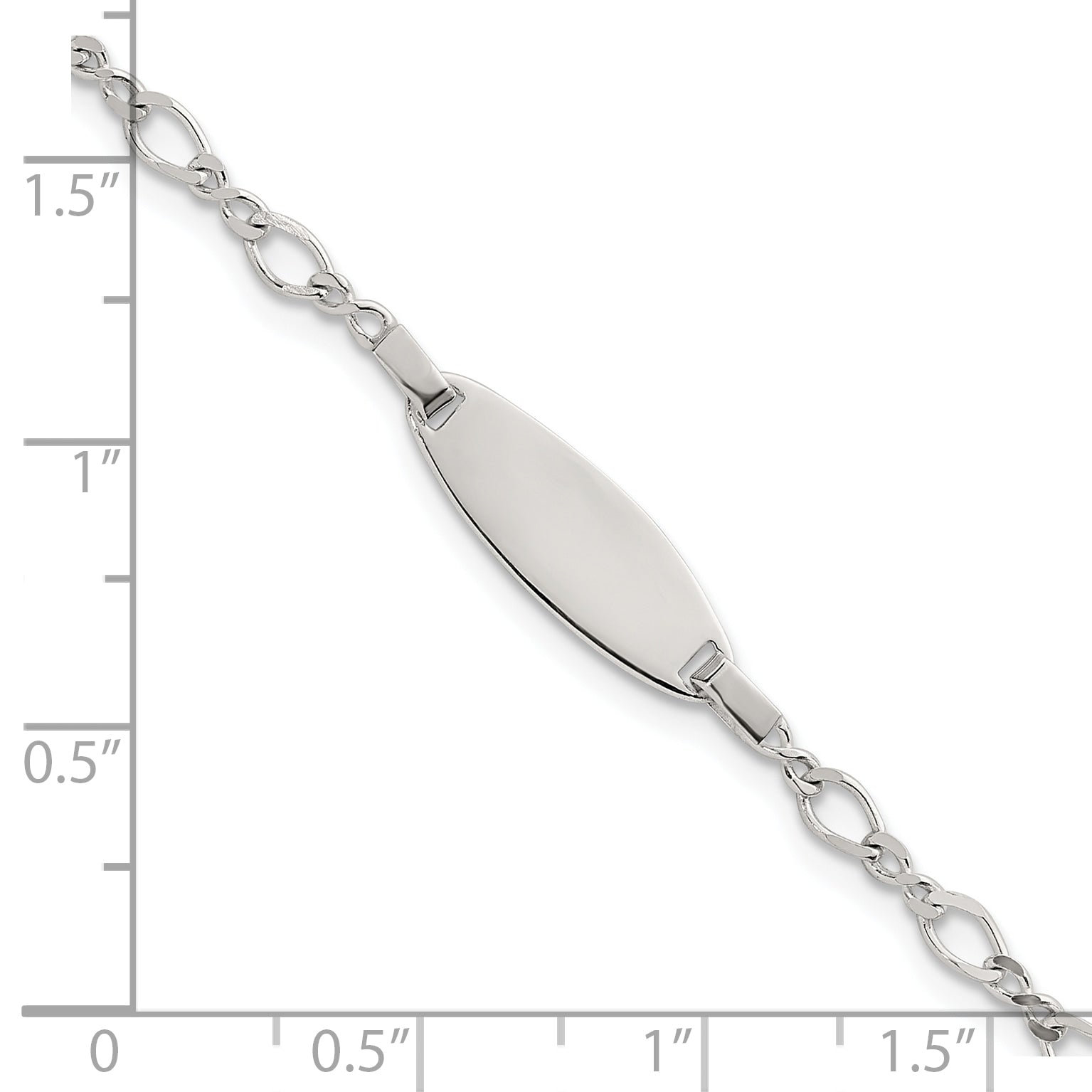 Sterling Silver Polished Fancy Link 5 inch with 1 inch Extension Childrens ID Bracelet