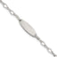 Sterling Silver Polished Fancy Link 5 inch with 1 inch Extension Childrens ID Bracelet