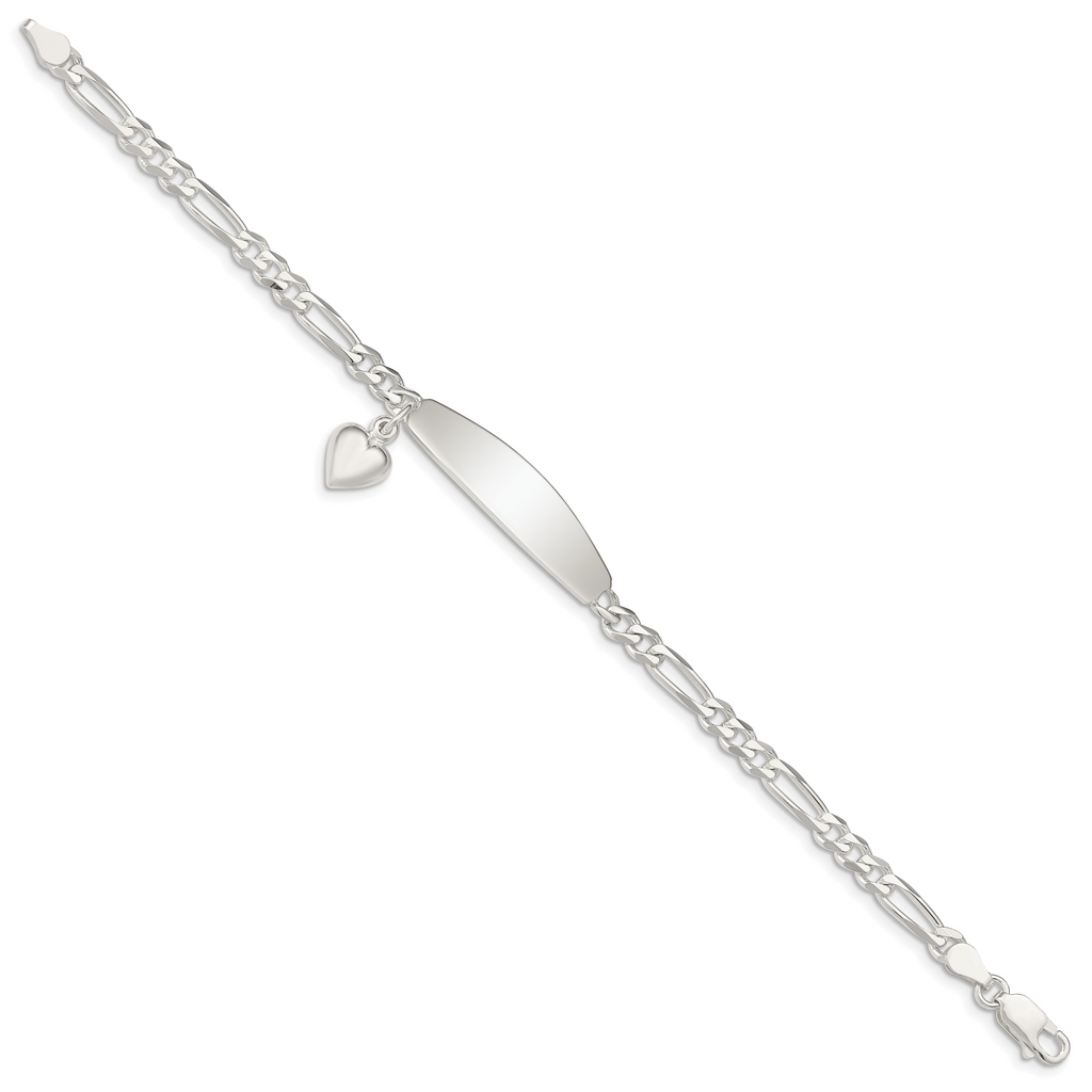 Sterling Silver Figaro ID Bracelet 4.5mm