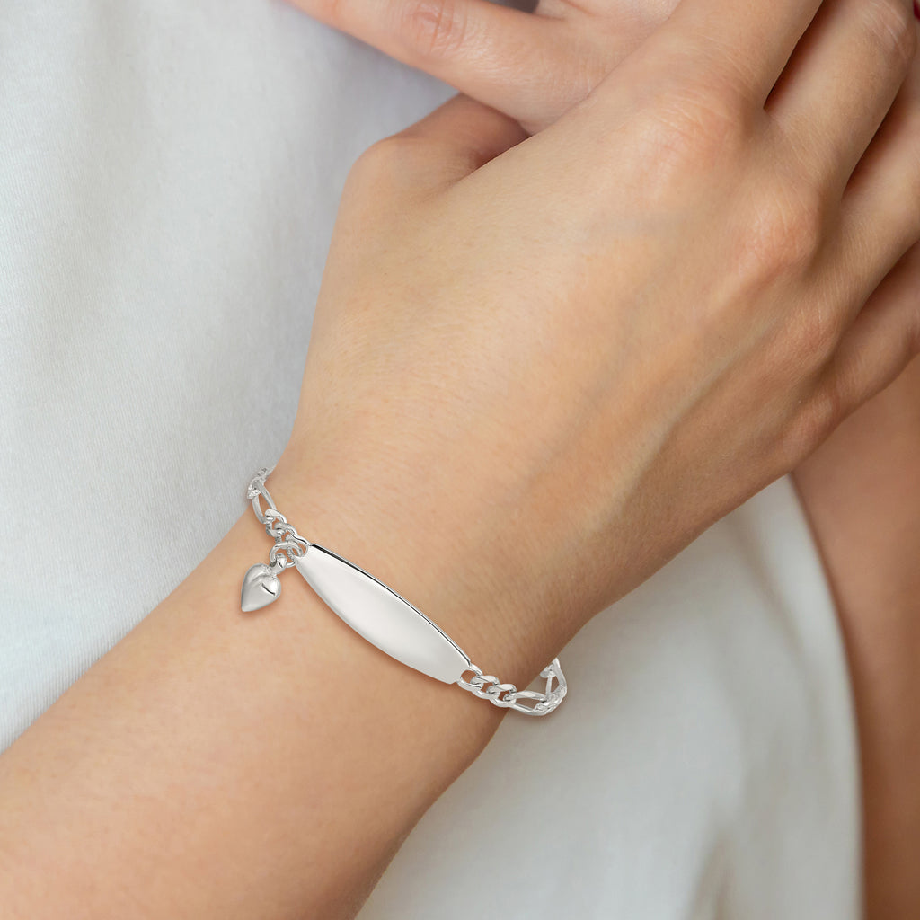 Sterling Silver Figaro ID Bracelet 4.5mm