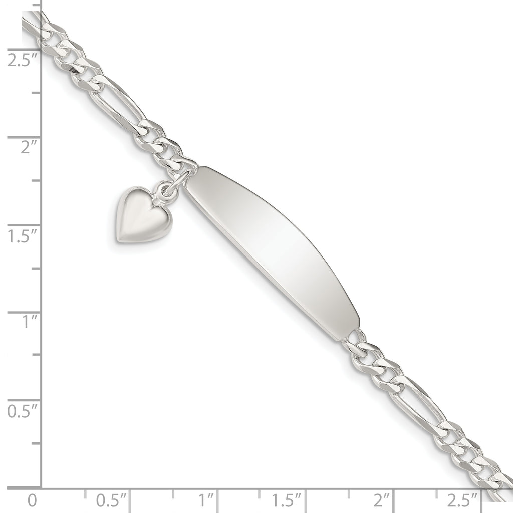 Sterling Silver Figaro ID Bracelet 4.5mm
