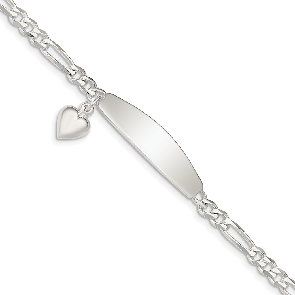 Sterling Silver Figaro ID Bracelet 4.5mm
