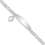 Sterling Silver Figaro ID Bracelet 4.5mm