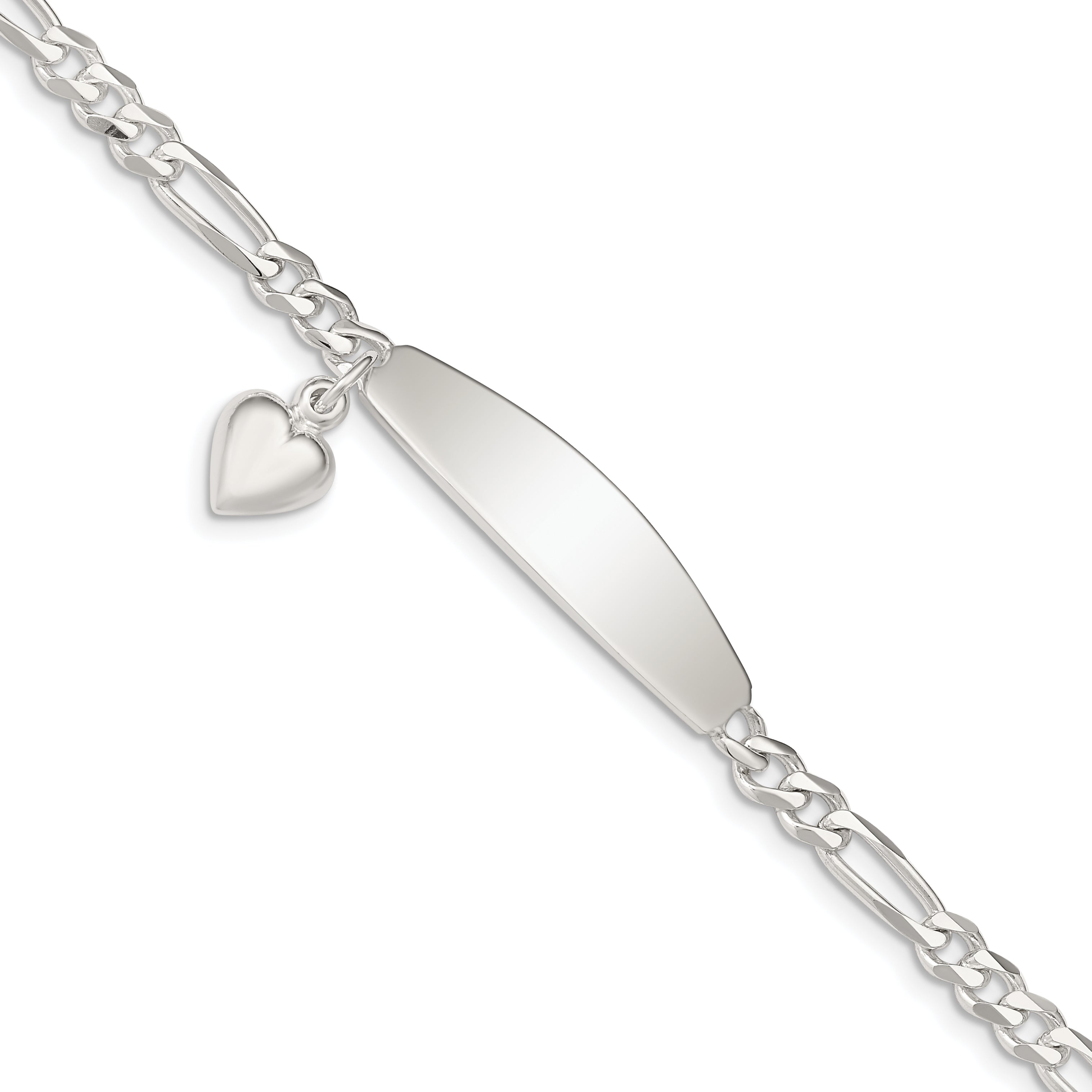Sterling Silver Figaro ID Bracelet 4.5mm