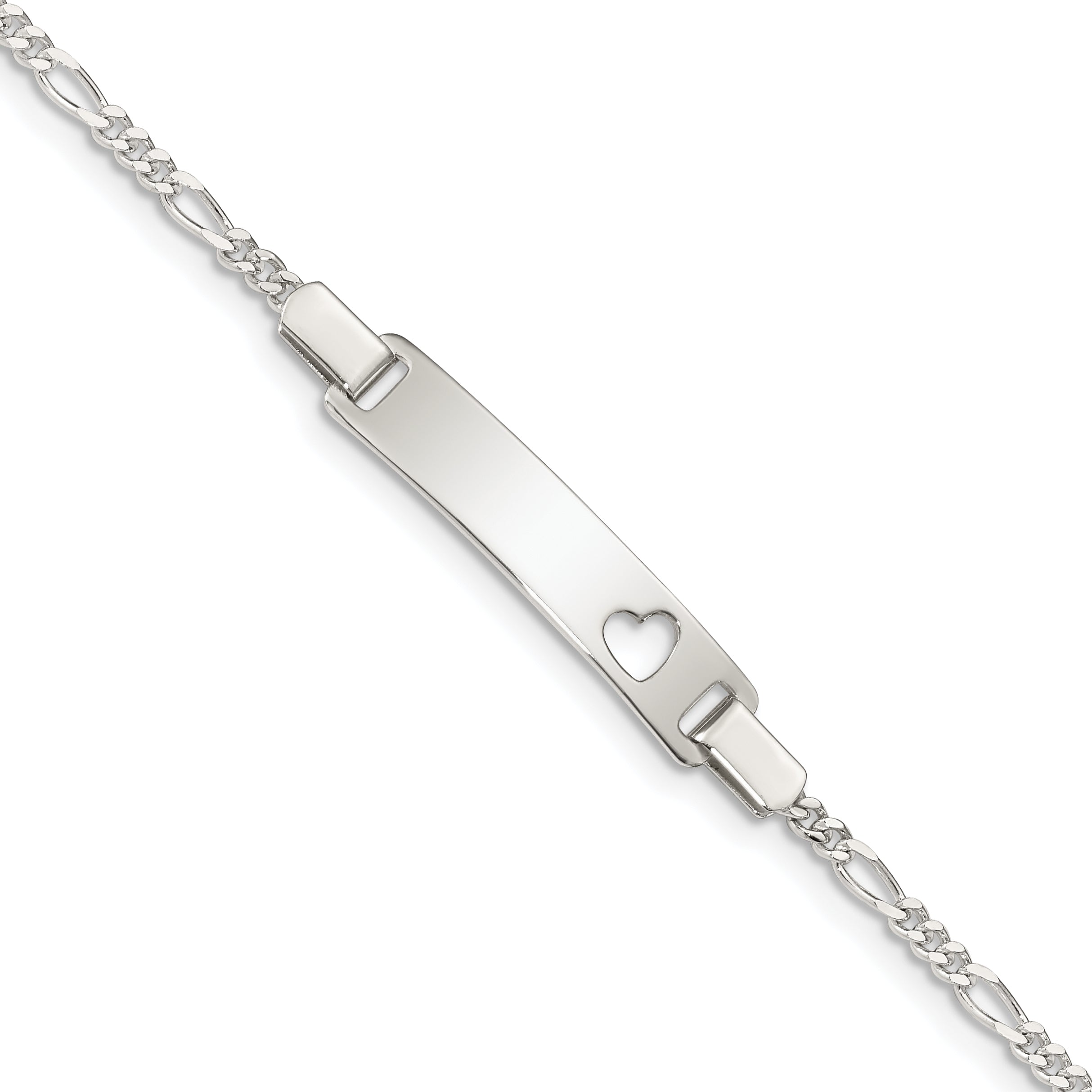 Sterling Silver Baby ID with Cut-out Heart Bracelet Main image