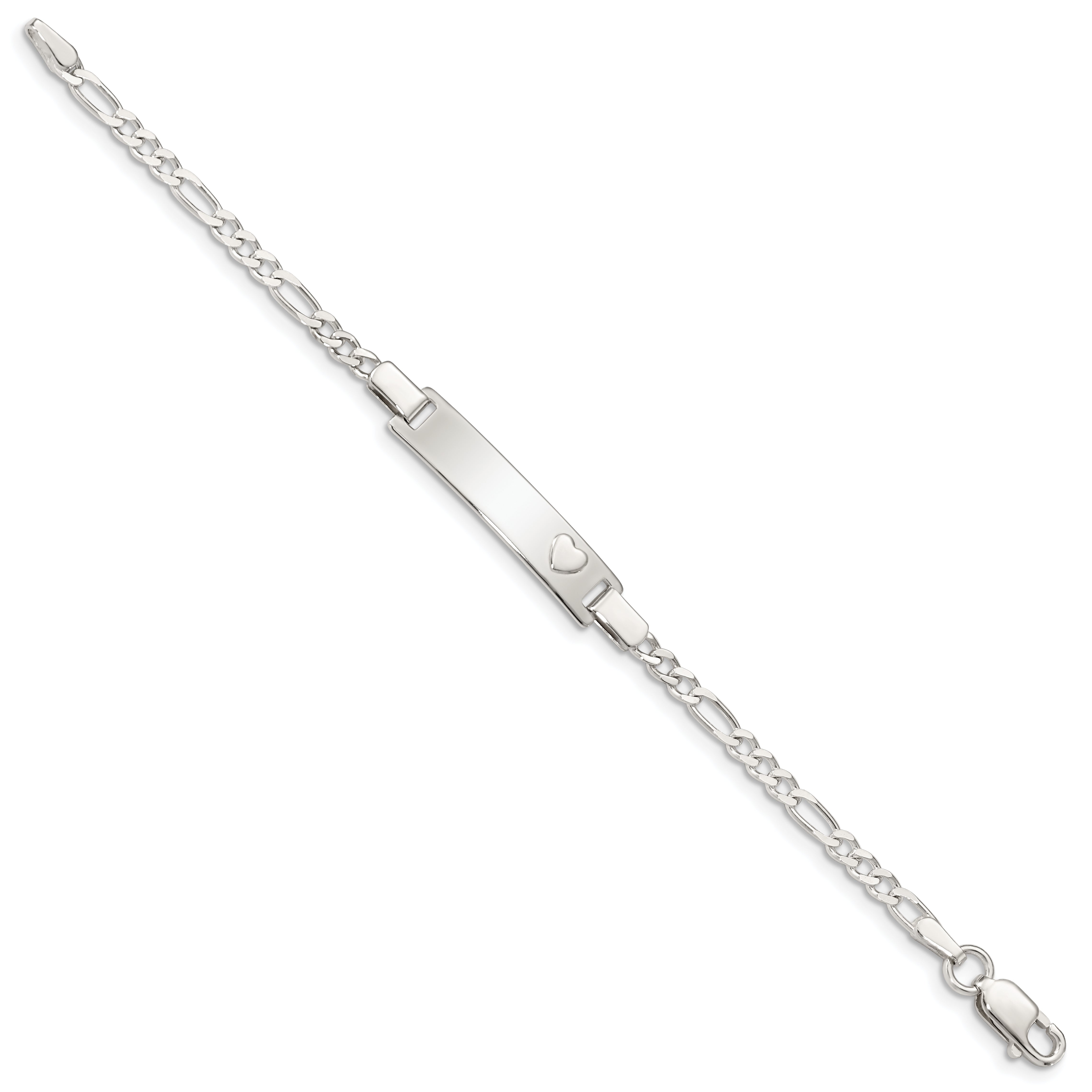 Sterling Silver Baby ID with Heart Bracelet Secondary image