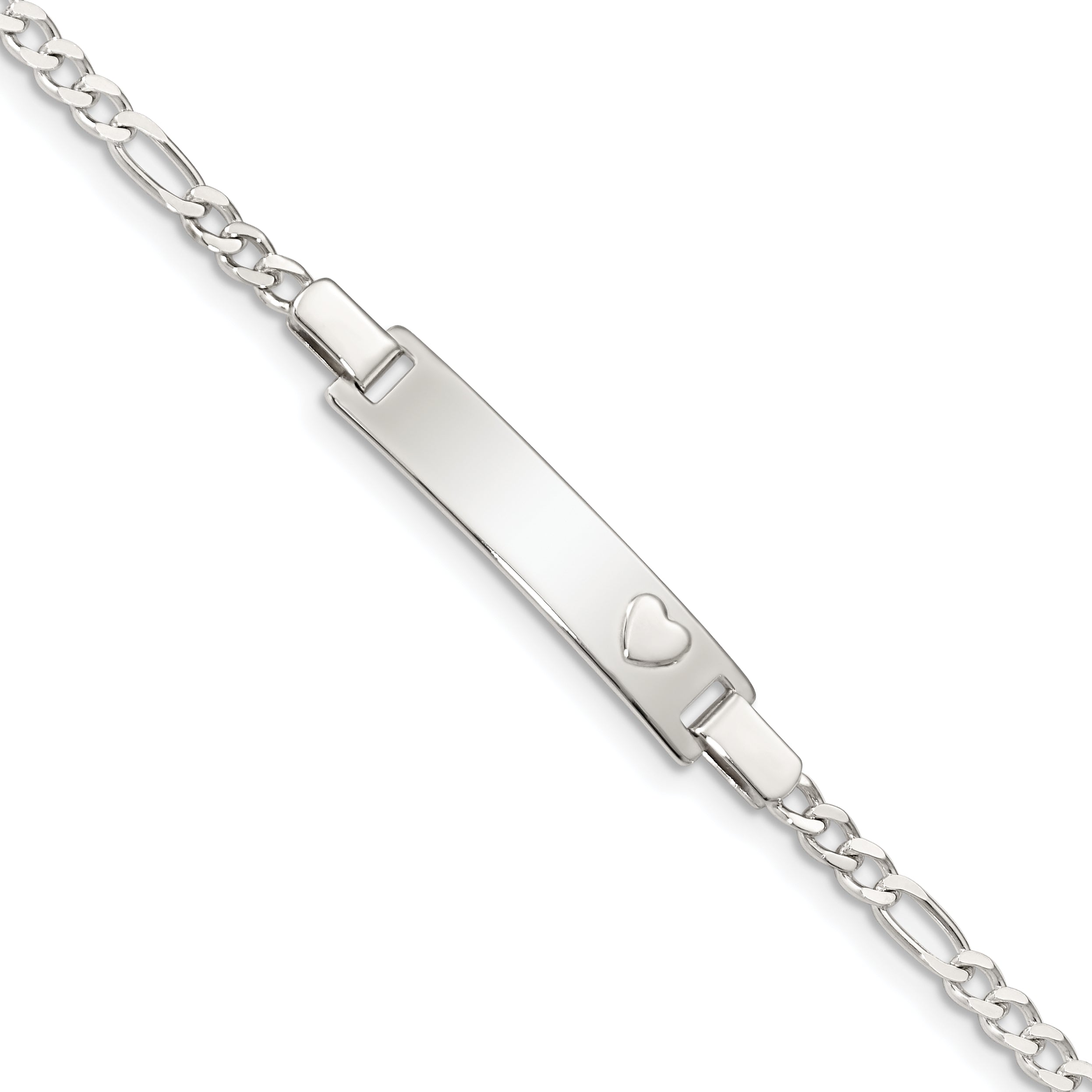 Sterling Silver Baby ID with Heart Bracelet Main image