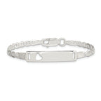Sterling Silver Baby ID with Cut-out Heart Bracelet