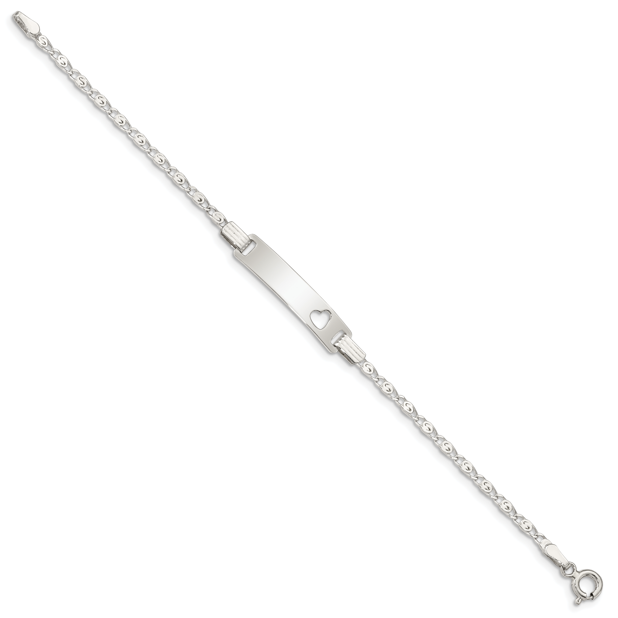 Sterling Silver Baby ID with Cut-out Heart Bracelet Secondary image