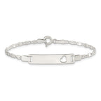 Sterling Silver Baby ID with Cut-out Heart Bracelet