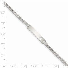 Sterling Silver Baby ID with Cut-out Heart Bracelet