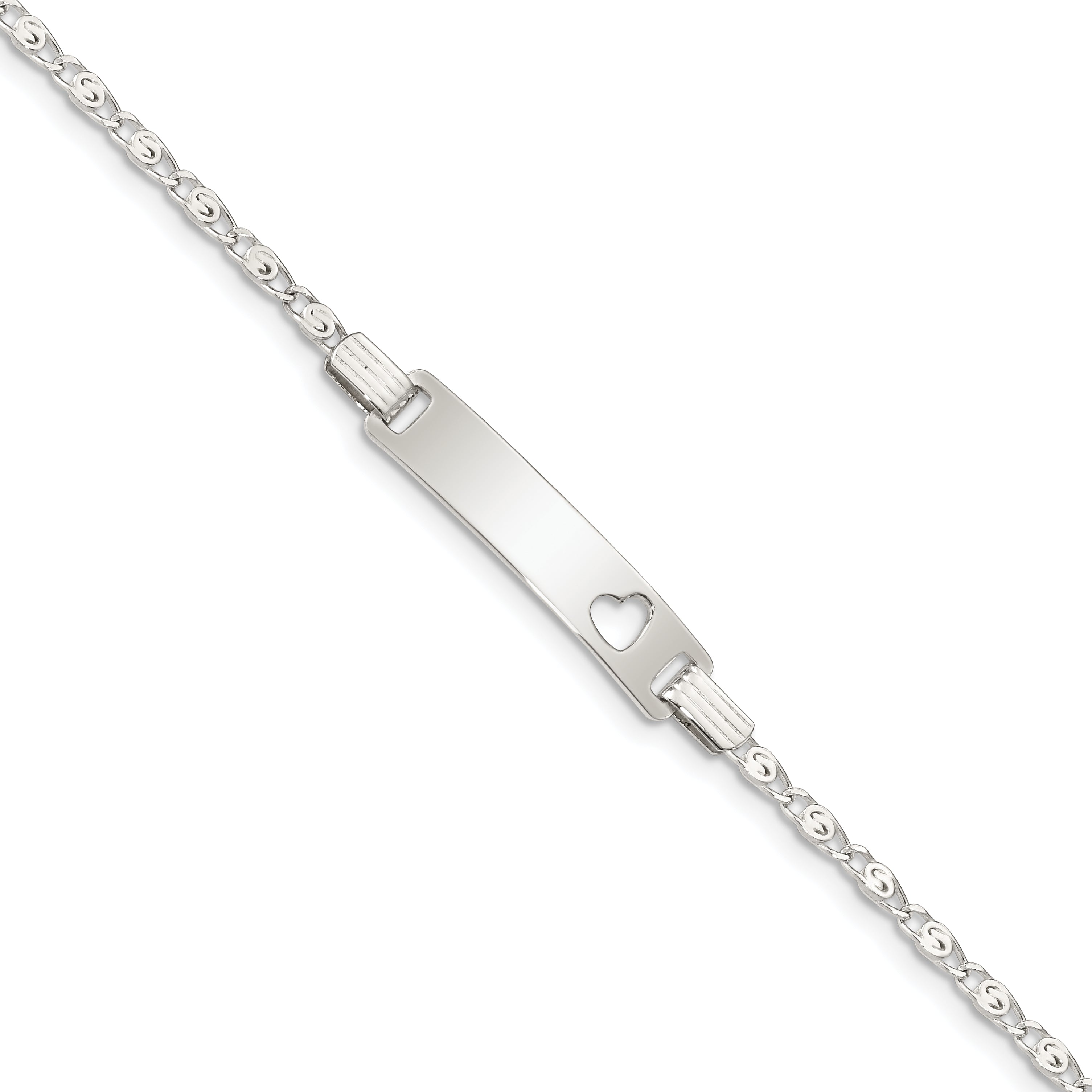 Sterling Silver Baby ID with Cut-out Heart Bracelet Main image
