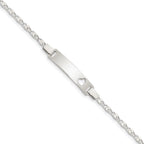 Sterling Silver Baby ID with Cut-out Heart Bracelet