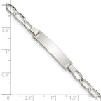 Sterling Silver 6inch Polished Engraveable Childrens ID Bracelet