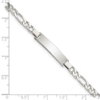 Sterling Silver Engraveable Childrens ID on Figaro Link Bracelet