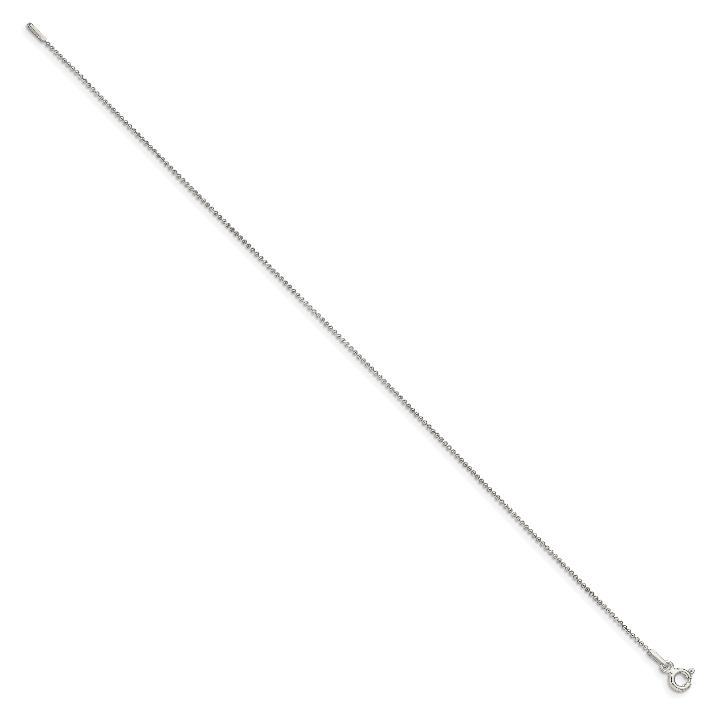 Beaded Chain Necklace in Sterling Silver, 1mm Secondary image